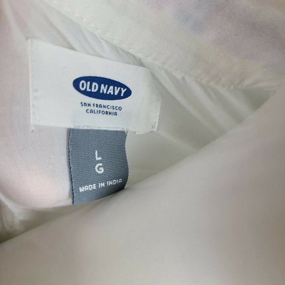 OLD NAVY White Embroidered Border Detail Sleeveless Top Womens Size L Large - Picture 5 of 6